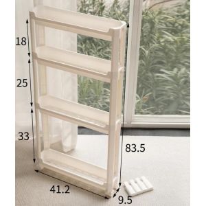 &Eacute;tag&egrave;re &Eacute;troite &Agrave; 3/4 Couches,Support De Rangement Mobile Derri&egrave;re La Porte De La Salle De Bain,Espace De Toilette,Chariot De Sol,&Eacute;tag&egrave;re De Couture De Salle De Bains,Organisateur De Cuisine.4floor. - Neuf