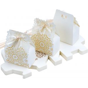Trahoo-Lot De 30 Boîtes À Bonbons En Papier Creux - Motif Floral - Boîtes À Dragées De Mariage - Boîtes À Friandises En Papier - Jolies Boîtes À Cadeaux - Neuf