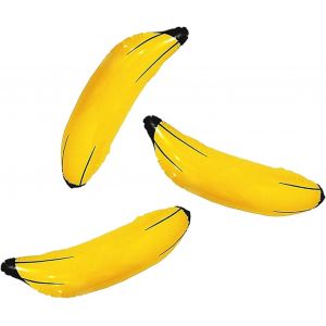 KAL-3Pi&egrave;ces Banane Gonflable,Banane Gonflable 68Cm, Jouet Gonflable Jaune, Accessoire De D&eacute;coration De Partie Unique Jeu Interactif, Jouet Gonflable R&eacute;aliste Pool Party Accessoires - Neuf