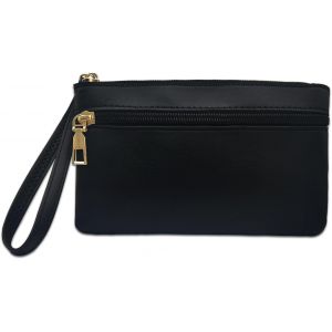 CAUC-Porte-monnaie pour femme avec dragonne, porte-monnaie, double poches zipp&eacute;es, porte-cartes et dragonne pour cartes, pi&egrave;ces de monnaie - Neuf