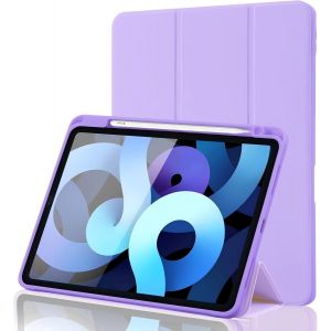 LORANKA-Coque pour iPad Air 7 11 Pouces 2025 M3 / Air 6 2024 M2 / Air 5/4 2022 2020 10,9 Pouces avec Porte-Stylo, Prend en Charge la Charge de Pencil 2nd Gen, Auto R&eacute;veil/Sommeil Smart Cover, Violet - Neuf