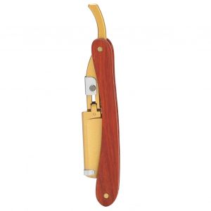 Support De Rasoir Droit En Acier Inoxydable Avec Manche En Bois Pour Homme, Rasoir Manuel A Barbe (Sans Lame) - Neuf