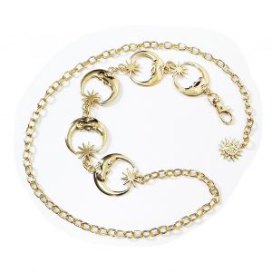 Ceinture Chaine De Taille En Metal Pour Femme, Tendance, Moderne, Decorative, Robuste, Antirouille, Doree - Neuf
