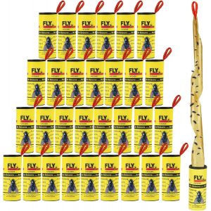 30pcs Bandes De Papier Tue-Mouches,Rubans Collants Pour Pièges À Mouches,Rubans Pour Pièges À Mouches Pour Intérieur Et Extérieur - Neuf