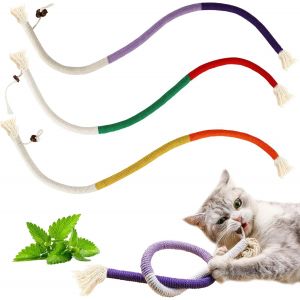 Jouets À Herbe À Chat Pour Chats D'intérieur,Jouets En Corde Serpentine Avec Fruits De La File,Pour Le Nettoyage Des Dents,Jouet Interactif À Mâcher Pour Chat Dans Des Couleurs Assorties - Neuf