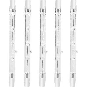 100w 118mm R7s Dimmable Halogène Crayon Ampoule Blanc Chaud 2800k R7s Linéaire 1500lm Projecteur Ac220-240v (5pcs) - Neuf