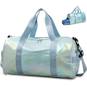 Acdsgd-Sac De Sport Femme, Sac De Voyage Femme Imperm&eacute;able Avec Compartiment Humide Et Compartiment &Agrave; Chaussures, Gym Bag Sacs Weekend (Bleu) - Neuf