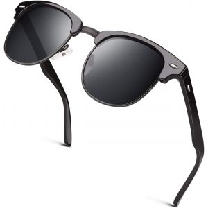 Lunettes De Soleil Homme Femme Polarisées Retro Demi-Cerclées Demi-Monture Protection Uv400 Gqo6 - Neuf