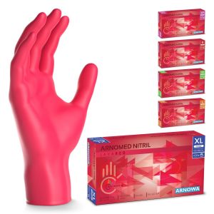 100x &reg; Gants en nitrile taille XL Rouge,Gants &agrave; usage unique pour chirurgie & laboratoire,Gants en nitrile sans poudre et sans latex,Moufles en nitrile en XS,S,M,L,XL,XXL - Neuf