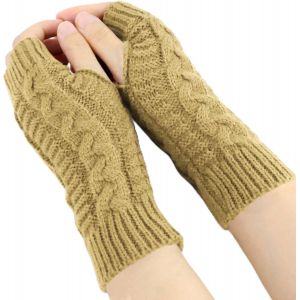 Fingerless Winter Gloves For Women, Knitted Arm Warmers With Thumb Hole, Soft Wrist Mittens"".[J853] - Neuf