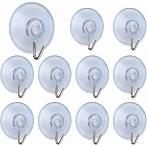 Lot De 10 Crochets &Agrave; Ventouse En Plastique Transparent De 45 Mm Pour Cuisine,Mur,Fen&ecirc;tre,Porte En Verre,Salle De Bain,Douche,Lumi&egrave;res De No&euml;l,Couronnes Suspendues - Neuf