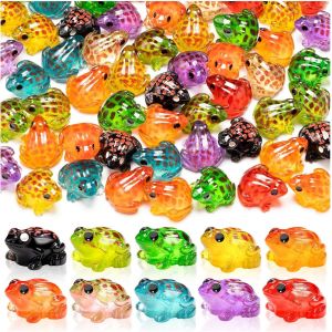 Mevronisshop-Lot De 40 Mini Grenouilles Lumineuses En Résine, 10 Couleurs, Petites Grenouilles Phosphorescentes Pour Paysage, Jardin, Maison De Poupée, Bricolage, Terrarium, Décoration Artisanale - Neuf