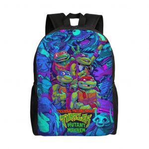 Sac d'école Tortues Ninja, sac à dos tendance pour garçons, cartable de voyage, HXN783 - Neuf