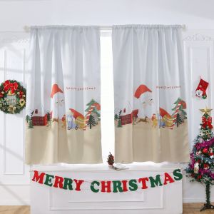 Lot de 2 rideaux de douche de Noël 130 x 180 cm, motif forêt enneigée avec crochets, extra longs, imperméables, anti-moisissure, décoration de salle de bain (C) - Neuf