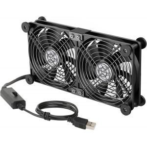 Ventilateur Usb 2 En 1 Pour Pc, 140 Mm, Double Rangée Avec 3 Vitesses Réglables, 8 Pieds Amortisseurs De Chocs, Petit Ventilateur Usb De 14 Cm, Pour Ps5, Ordinate[ZHUJ4481] - Neuf