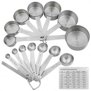 16 Pi&egrave;ces En Acier Inoxydable De Mesure De D&eacute;finir Imbrication Des Tasses Et Des Cuill&egrave;res Avec Niveleur Pour Des Mesures Pr&eacute;cises - Neuf