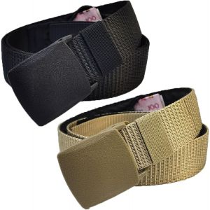 CAUC-2 Pi&egrave;ces Pochette Secrete Voyage, Ceintures de Voyage Porte Monnaie, Ceinture Cache Billets Monnaie pour Esp&egrave;ces Activit&eacute;s Quotidiennes, Ceinturon Tactique avec Pochette Secr&egrave;te - Neuf