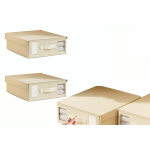 Lot De 2 Bo&icirc;tes De Rangement Pliables Pour Draps Avec Poign&eacute;e - Neuf