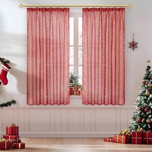 KALANKA-Rideaux Salon Moderne Rideaux Noel Orn&eacute; de Motifs dor&eacute;s Rideau occultant 140x160 cm Lot de 2 Convient pour la Chambre &agrave; Coucher Le Salon la Chambre d'enfant et la Chambre d'adolescent - Neuf