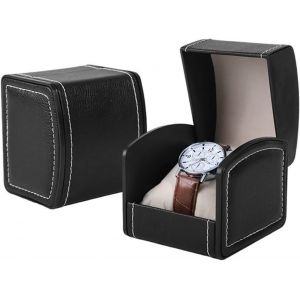 Kal-Boîte À Montres, Boite A Montre Homme, Étui Pour Montres Célibataire En Cuir Pu Avec Coussin Amovible Portable Coffret À Montres Boite Cadeau Montre Cas Voyage Pour La Montres - Neuf