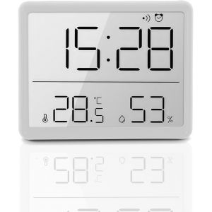 KAL-Réveil Numérique Avec Affichage De La Température Et De L'Humidité De L'Air Lcd Petit Design D'Aspiration Multifonction 12/24 Heures ¿/¿ Batterie Support Pour La Maison, Les Étudiants, Le - Neuf