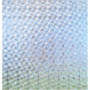 Film Fenetre Anti Regard Film Occultant Fen&ecirc;tre Motif Diamant 3D Vintage 44.5 x 300CM Non Adhesif Anti-UV D&eacute;coratif pour Maison Chambre Bureau Cuisine Salle de Bain - Neuf