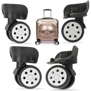 4pcs Valise Roues,Le Remplacement Spinner Roues Universel Valise,Pivotant Valise Roues Accessoire De Remplacement, Pour L'ordinaire &Eacute;tui De Voyage,Valise Trolley Tronc Noir - Neuf