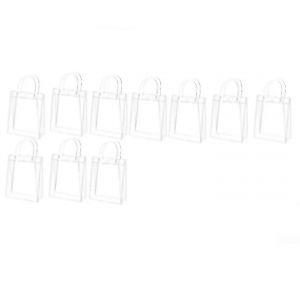 Pour 10pcs Pvc transparent Sacs-Cadeaux Avec des Poign&eacute;es en Plastique R&eacute;utilisable Envelopper le Sac Fourre-tout - Neuf
