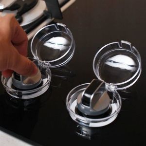 La Sécurité des enfants Pack Four Bouton de Couvercle à Double Clé de la Conception et de l'Amélioration du format Universel de Gaz Bouton de Couvercle de vision Claire à l'Épreuve des Enfants - Neuf
