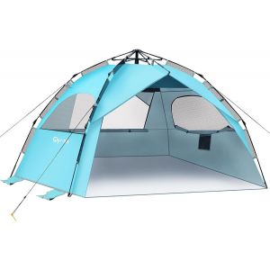 Checarzhn--No1-Tente De Plage 4-6 Personnes Pop Up Tente De Plage Hydraulique Automatique Abri Solaire Portable - Neuf