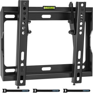 Support Mural Tv Pour Ecran Plat Led/Lcd/Oled De 17 &Agrave; 45 Pouces, Support Mural Ultra-Mince Inclinable Jusqu'&Agrave; 30 Kg, Max Vesa 200X200 Mm, Niveau &Agrave; Bulle Et Attaches De C&acirc;ble Inclus - Neuf
