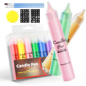 Lot De 12 Stylos &Agrave; Cire Pour Bougies 30 Ml Id&eacute;al Pour D&eacute;corer Des Bougies - Neuf