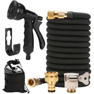 Ulteronixshop-Tuyau d'arrosage Extensible, 30M/100FT Tuyau Arrosage Extensible avec Pistolet &agrave; 8 fonctions adaptable 1/2&iquest;&iquest;et 3/4&iquest;&iquest;, pour Jardin Pelouse Arrosage, Nettoyage Laver la Voiture - Neuf