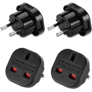 KALANKA-Olivera 2X Adaptateur Voyage Prise Anglaise vers France, Aadaptateur UK vers FR, Adaptateur de Voyage UK Type G vers Type C pour l'Allemagne, l'Irlande, Les Pays-Bas, la Pologne, la Su&egrave;de. - Neuf