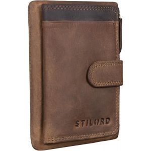 KGABERY-Card Holder With Key Ring Leather Mini Wallet For Men Women With Rfid And Nfc Protection Genuine Leather Wallet - Neuf