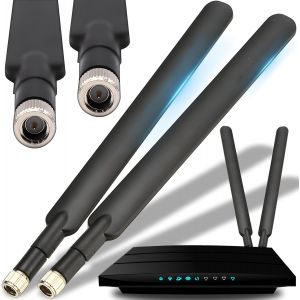 Antenne WiFi,4G LTE Router,2 Pièces dans Un Ensemble,Amplificateur Signal Intérieur Et Extérieur,50 W,Gamme De fréquences 700-27000 MHz,5 V,5 dBi,Modem,Cellulaire,Caméra,Noir - Neuf