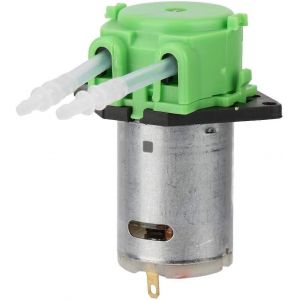 12V DC Micro Pompe P&eacute;ristaltique Dosage T&ecirc;te Dosage Auto-Amor&ccedil;age DIY Pompe Liquide P&eacute;ristaltique 2 * 4 Tube pour Aquarium Lab Analyse Chimique(blanc) (green) - Neuf