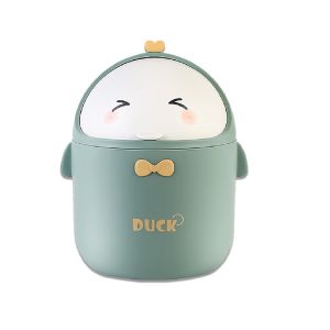 Poubelle De Table Avec Couvercle - Mini Poubelle De Dessin Anim&eacute; Mignon Pour Tables De Travail, Bureaux, Maison (Vert) - Neuf