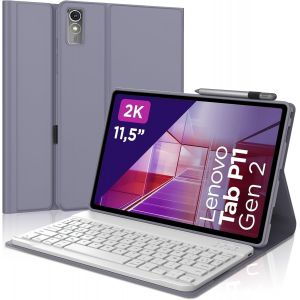 Clavier Lenovo Tab p11 2nd gen 11.5 Pouces, Coque Clavier Lenovo Tab P11 2nd Gen, AZERTY Fran&ccedil;ais Clavier, &Eacute;tui Clavier D&eacute;tachable Bluetooth pour Lenovo Tab P11 2nd Gen, Violet - Neuf