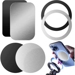 6 Pack Thin Adhesive Metal Plate Phone Holder Universal Phone Holder Car Phone Holder Replacement Accessories Black Silver - Neuf