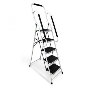 Escabeau avec main courante BM TOOLS BMT-ESC-5-MC, 5 marches - &Eacute;chelle int&eacute;rieur et &agrave; l'ext&eacute;rieur - Neuf