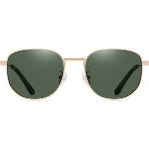 Lunettes de soleil carrées polarisées pour homme et femme Lunettes de soleil classiques vintage monture en métal ombre rétro 100 % protection UV 3042 - Neuf