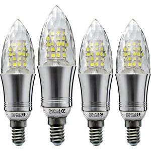 Ampoule Led En Forme De Bougie E14 12w, &Eacute;quivalent 100w Ampoule Incandescente, 3000k Blanc Lumi&egrave;re Du Chaud, 1350lm, Ampoule Led, Ampoule Bougie Petit Edison &Agrave; Vis, Lot De 4 - Neuf