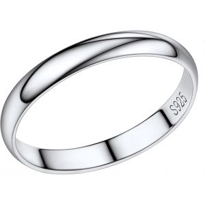 Kahfl-Bague Femme Fine 2mm/3mm En Argent Plaqué Or Blanc/Rose-Anneaux Entrelacés/Alliance Simple Personnalisable - Neuf