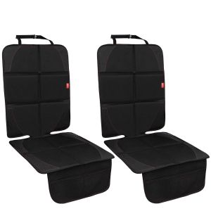 Housse pour siège auto, lot de 2, avec rembourrage épais, pour enfant - Taille adaptée - Poche filet - Imperméable pour animaux (noir) - Neuf