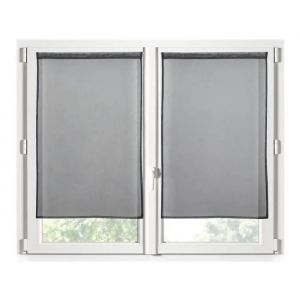 Rideaux Voile - Monna - Brise Bise - 60 X 160 Cm - 100% Polyester - Anthracite - Neuf