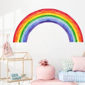 ERYI-Stickers Muraux Arc-En-Ciel Autocollants Muraux Arc-En-Ciel Colorée Sticker Mural Aquarelle Diy Autocollant Mural Arc En Ciel Pour Chambre De Bébé Fille Pépinière D'Enfant Décoration Murale - Neuf