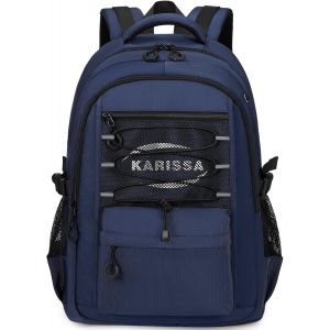 Cartable Garcon Primaire,Sac Ecole Garcon Collège Ergonomique,Sacs à Dos Loisir pour Adolescents de 10 à 18 ans,Sac Dos de Voyage Tendance Hommes,Convient aux Chariot,Bleu - Neuf