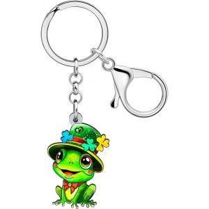 Kal-Porte-Cl&eacute;s En Acrylique Animal Mignon Et Tr&egrave;fle Saint-Patrick Cadeaux Pour Femmes Filles Bijoux De Fortune Pour La F&ecirc;te Irlandaise - Neuf