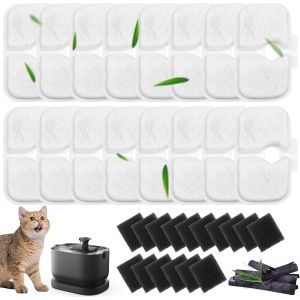 32 Pi&egrave;ces Filtre Fontaine Eau Chat, Filtres De Fontaine Pour Dockstream Fontaine &Agrave; Eau Pour Chat Plwf005, Plwf115, Plwf105, Avec &Eacute;ponges De Pr&eacute;filtration - Neuf